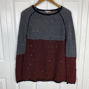 Lisa Todd Size M Sweater Pullover Sequin Black Cotton Cashmere Artsy Art to wear